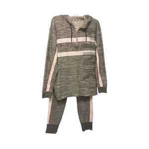 Pink Victoria's Secret Gray Hoodie and Joggers Set 2pc. Loungewear. Size M NWT